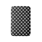 Tapis De Bain Empreintes de pattes en blanc et noir (Devant (Vertical))