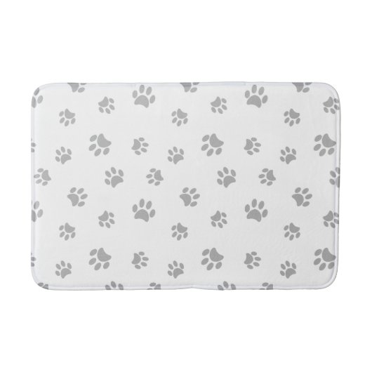 Tapis De Bain Empreintes de pattes gris argent mignons (Devant)