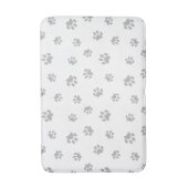 Tapis De Bain Empreintes de pattes gris argent mignons (Devant (Vertical))