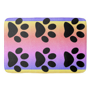 Tapis De Bain empreintes de pattes Parties scintillant rose Rose