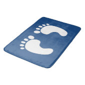 Tapis De Bain Empreintes mures sur bleu (Angle)