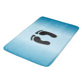 Tapis De Bain Empreintes Pieds Nus Bleu (Angle)