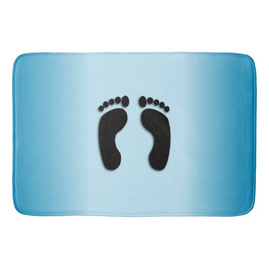 Tapis De Bain Empreintes Pieds Nus Bleu (Devant)