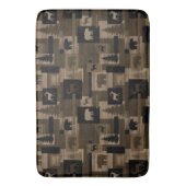 Tapis de bain en bois rustique de motif d'orignaux (devant Vertical)