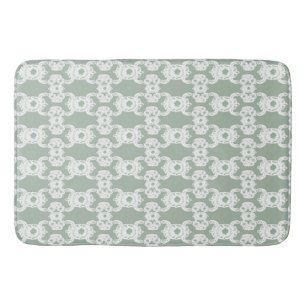 Tapis de bain en damassé vert sauge