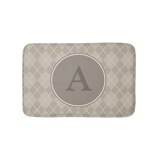 Tapis de bain en monogramme rustique marron (Devant)
