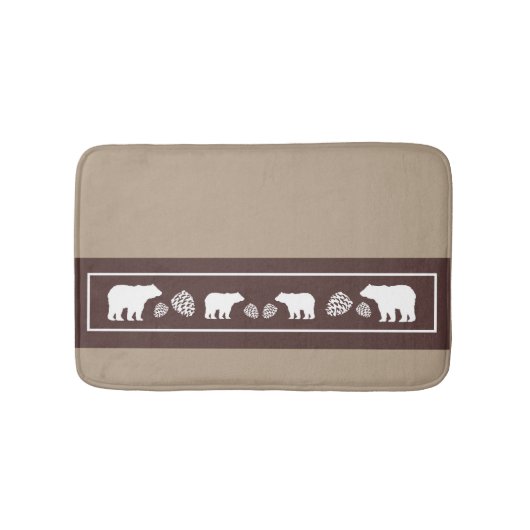 Tapis de bain en mousse à épingle brun rustique (Devant)