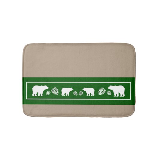 Tapis de bain en mousse de pinecone rustique vert (Devant)