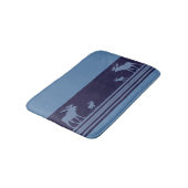 Tapis de bain en mousse d'orignal bleu rustique (Angle)