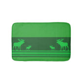 Tapis de bain en mousse d'orignal vert rustique (Devant)