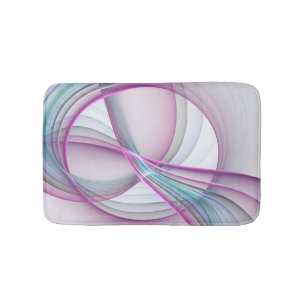 Tapis De Bain En mouvement, art fractal abstrait coloré moderne