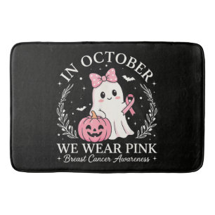 Tapis De Bain En Octobre Nous Portons Le Fantôme Rose Halloween