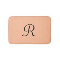 Tapis de bain en peluche monogrammé Peach Fuzz