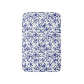 Tapis de bain en toile de Jouy bleu personnalisé (Devant (Vertical))
