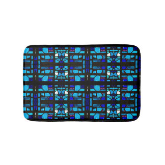 Tapis de bain en verre teinté bleu