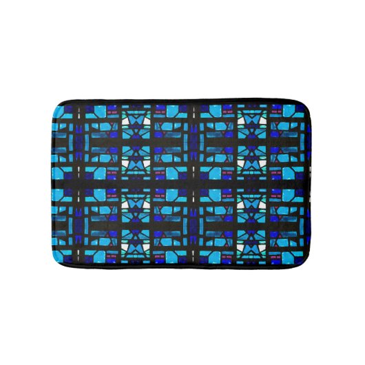 Tapis de bain en verre teinté bleu (Devant)