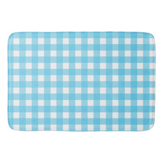 Tapis De Bain En vichy bleu cérusé clair (Devant)