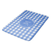 Tapis De Bain En vichy en bleu et blanc (Angle)
