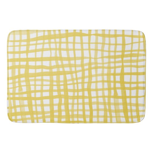 Tapis De Bain en vichy motif en jaune (Devant)