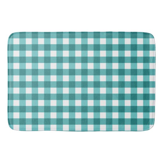 Tapis De Bain en vichy turquoise (Devant)