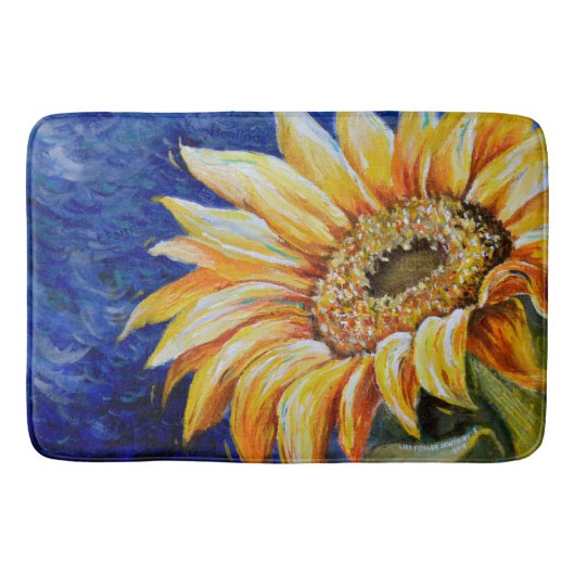Tapis De Bain Encouragement Sunflower Grand Mat Bain (Devant)