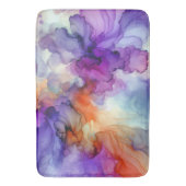 Tapis De Bain Encre d'alcool orange et violet Abstraite (devant Vertical)