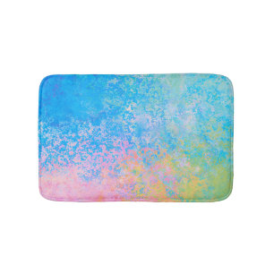 Tapis De Bain Encre d'alcool peinte Neon Pastel Sky Abstraite