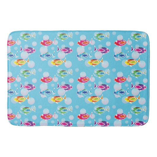 Tapis De Bain encre d'alcool Poisson avec bulles (Devant)