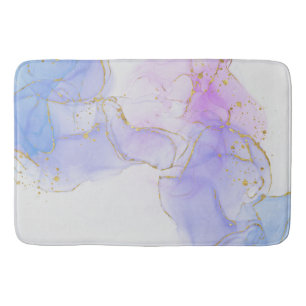 Tapis De Bain Encre d'alcool rose, pourpre et bleu