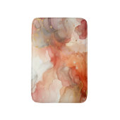Tapis De Bain encre d'alcool rouge et orange (Devant (Vertical))