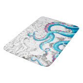 Tapis De Bain Encre de Tentacles Bleus Rose Bleu (Angle)