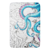 Tapis De Bain Encre de Tentacles Bleus Rose Bleu (devant Vertical)