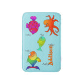 Tapis De Bain Enfants mignons et amicaux de créatures de mer (Devant (Vertical))
