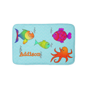 Tapis De Bain Enfants mignons et amicaux de créatures de mer