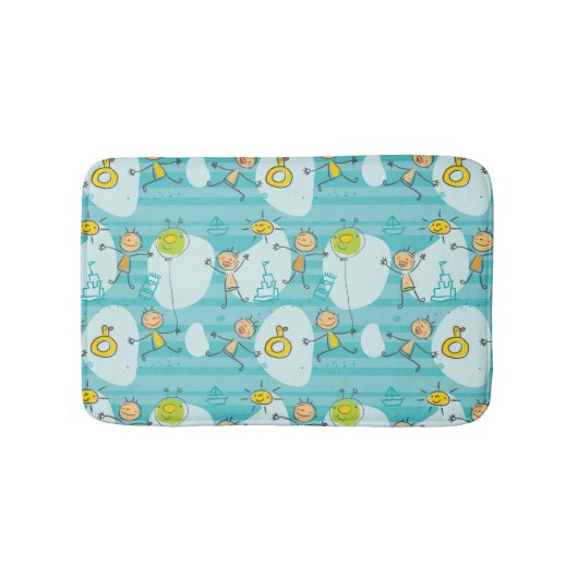 Tapis De Bain Enfants mignons jouant sur le motif de plage (Devant)