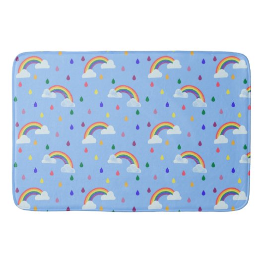 Tapis De Bain Enfants Rainbow Raindrops Motif mignon (Devant)