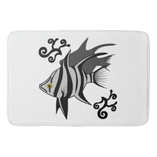 Tapis De Bain Enoplosus, la vieille femme, le poisson blanc avec