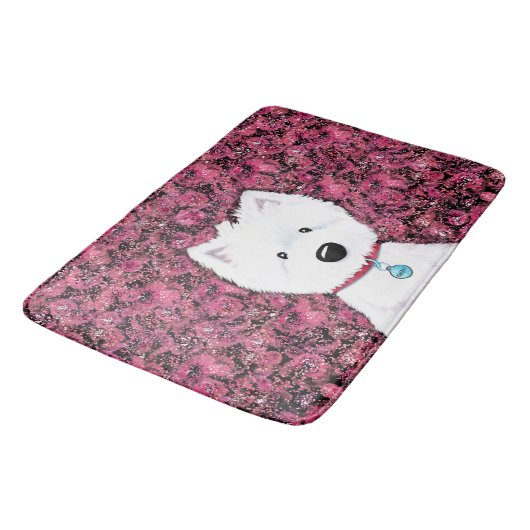 Tapis De Bain Ensemble de serviettes de bain Floral Rose Westie (Angle)