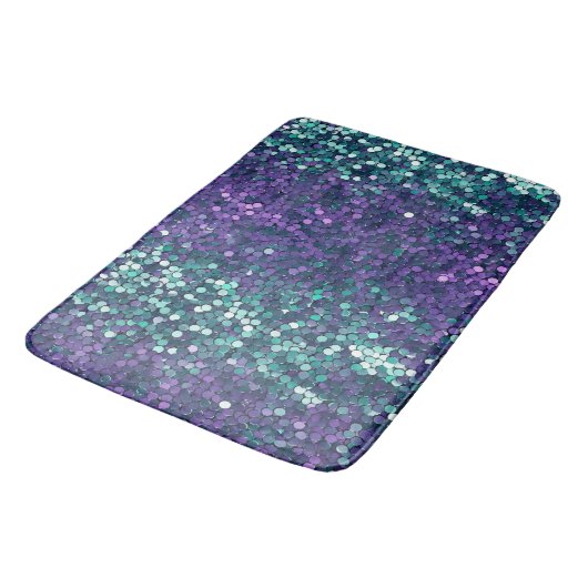 Tapis De Bain Épersion de sirène d'aqua pourpre (Angle)