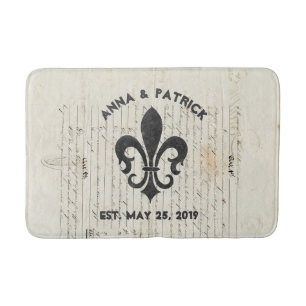 Tapis De Bain Ephémère vintage Fleur De Lis Personnalisée