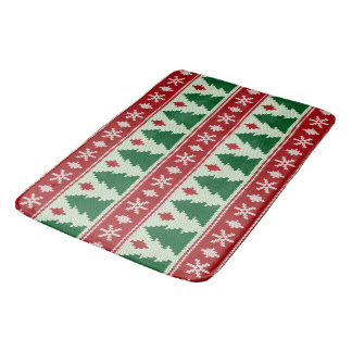 Tapis De Bain Épinettes et flocons de neige tricotés