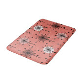 Tapis De Bain Époque atomique Spoutnik Starburst Fleurs Saumon r (Angle)
