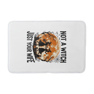 Tapis De Bain Épouse drôle Halloween Vintage Sorcière Lune Desig