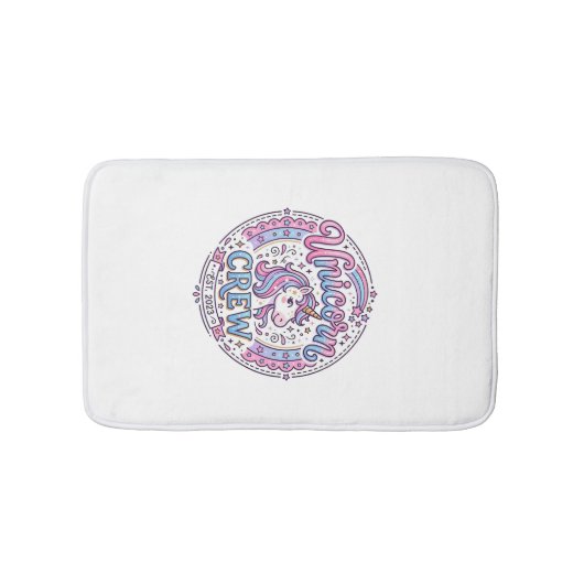 Tapis De Bain Équipage de licorne impression ludique à la demand (Devant)