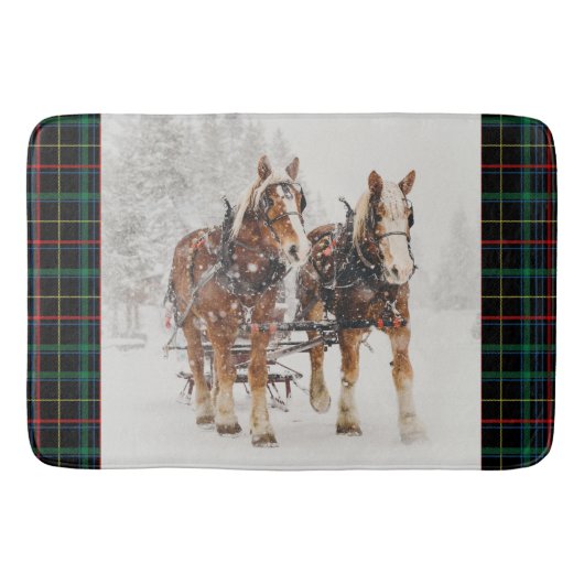 Tapis De Bain Équipe de Belgique de cheval Wintery Christmas Sce (Devant)