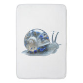 Tapis de bain escargot floral bleu (devant Vertical)