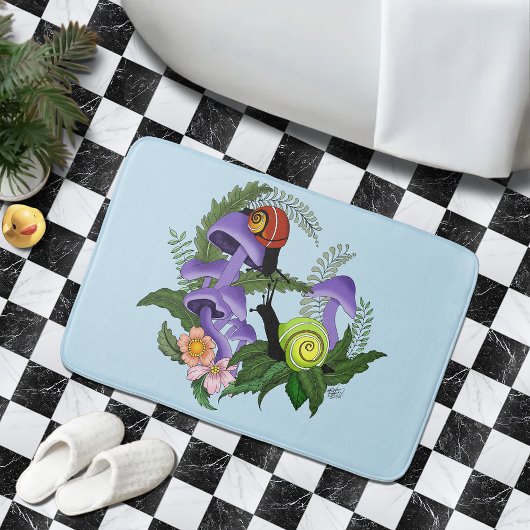 Tapis De Bain Escargots cubains champignons violets