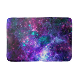 Tapis De Bain Espace violet Galaxie Cosmique Espace Turquoise Ci