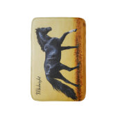 Tapis De Bain Étalon noir du cheval de course (Devant (Vertical))