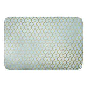 Tapis De Bain Étalons de sirène de Parties scintillant or Turquo